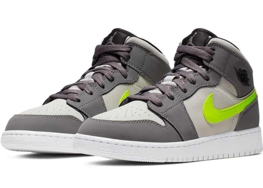 Air Jordan 1 Mid (GS) "Gunsmoke Volt "