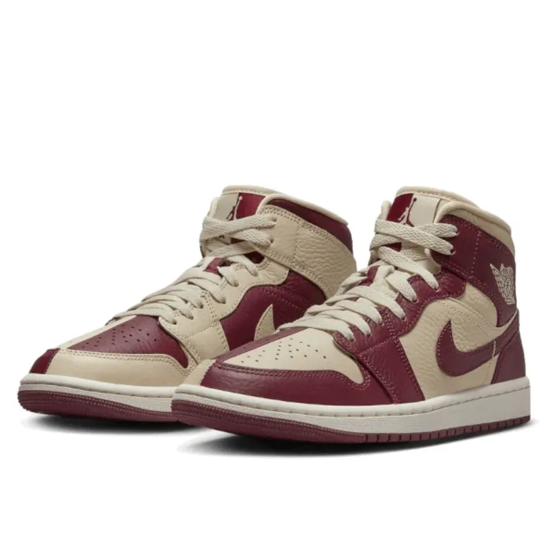 Air Jordan 1 Mid Split Beach Cherrywood Red