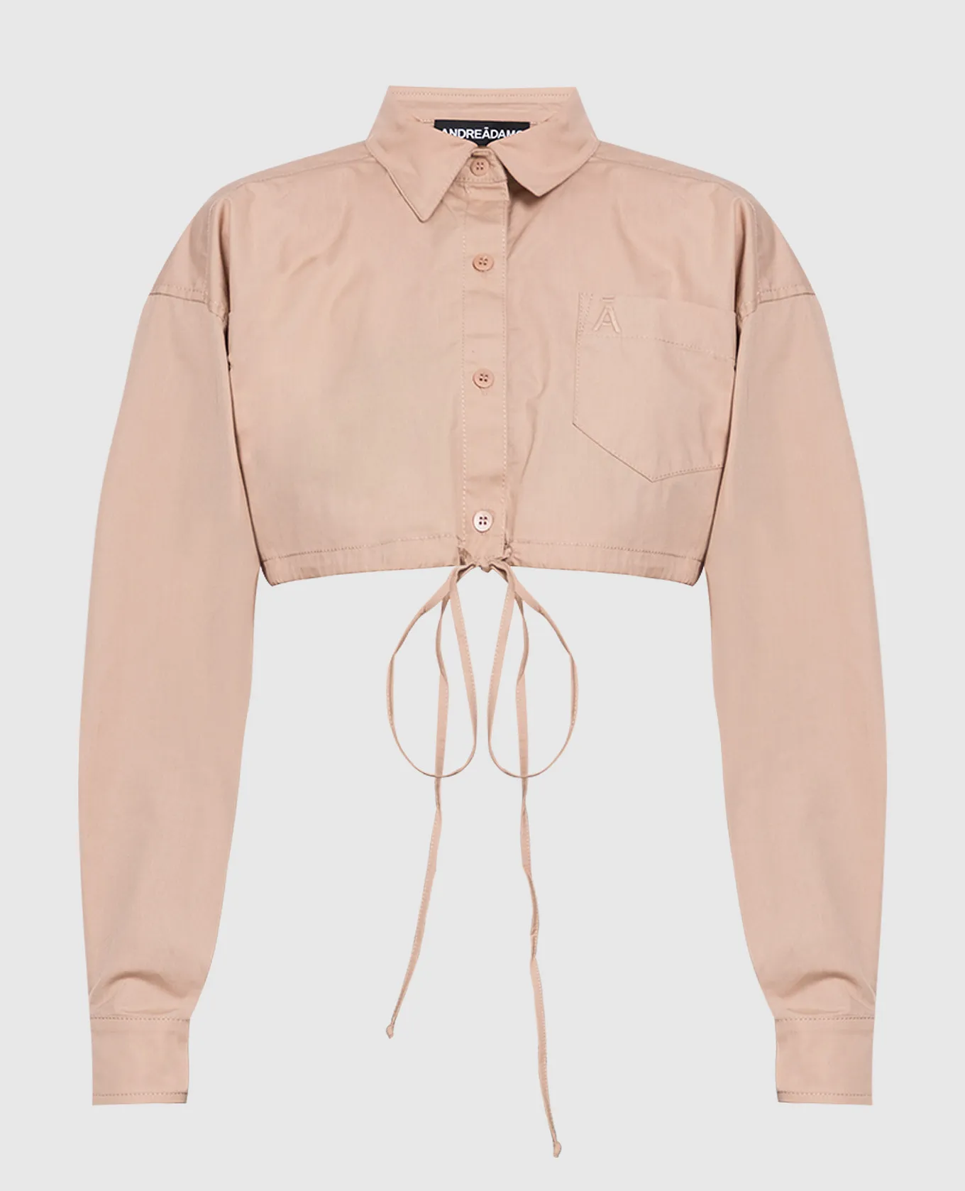 AndreAdamo Beige top with logo embroidery