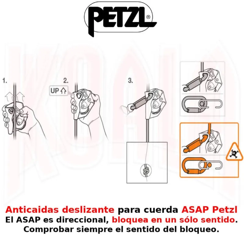 Anticaidas deslizante para cuerda ASAP Petzl