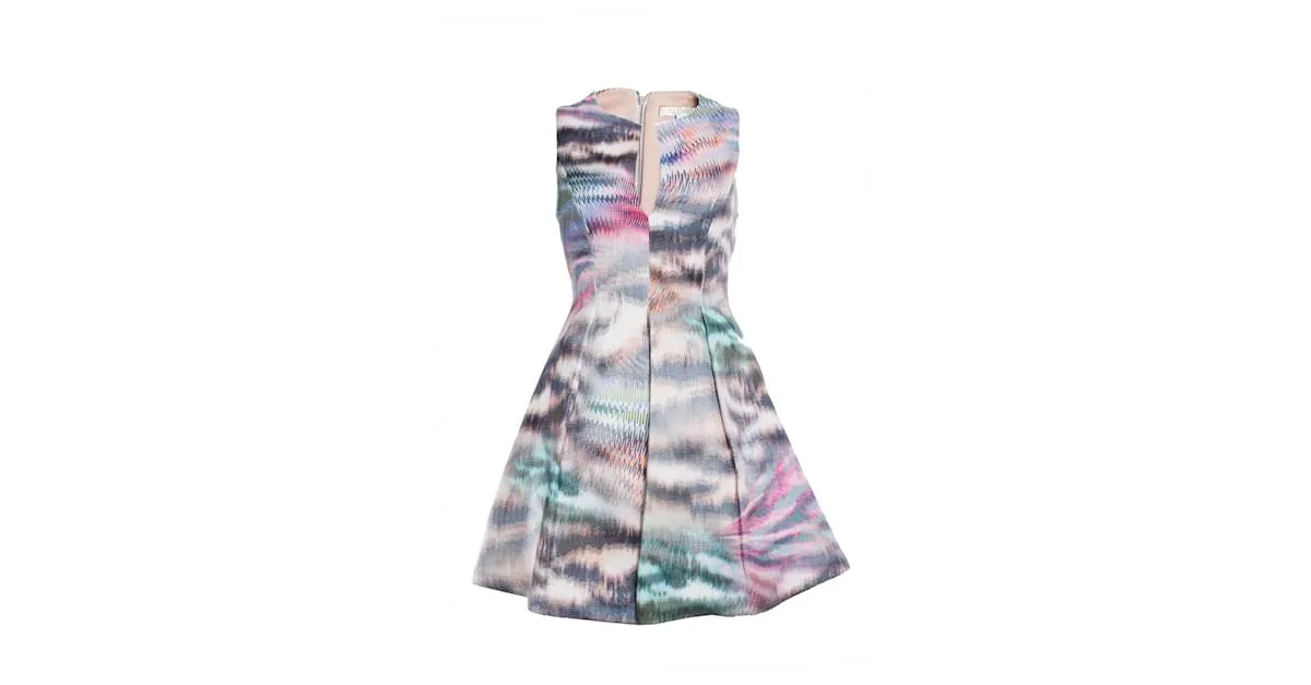 AUTRE MARQUE ALEXIS, VESTIDO EVASé ESTAMPADO TIEDYE MULTICOLOR. 