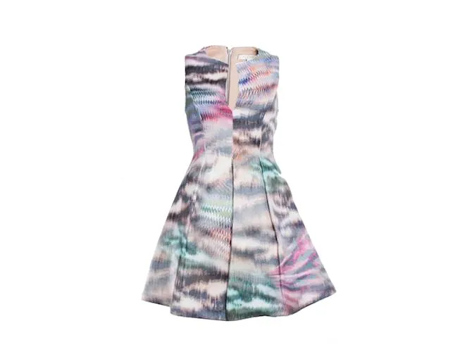 AUTRE MARQUE ALEXIS, VESTIDO EVASé ESTAMPADO TIEDYE MULTICOLOR. 