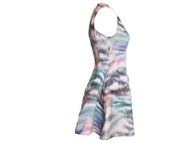 AUTRE MARQUE ALEXIS, VESTIDO EVASé ESTAMPADO TIEDYE MULTICOLOR. 