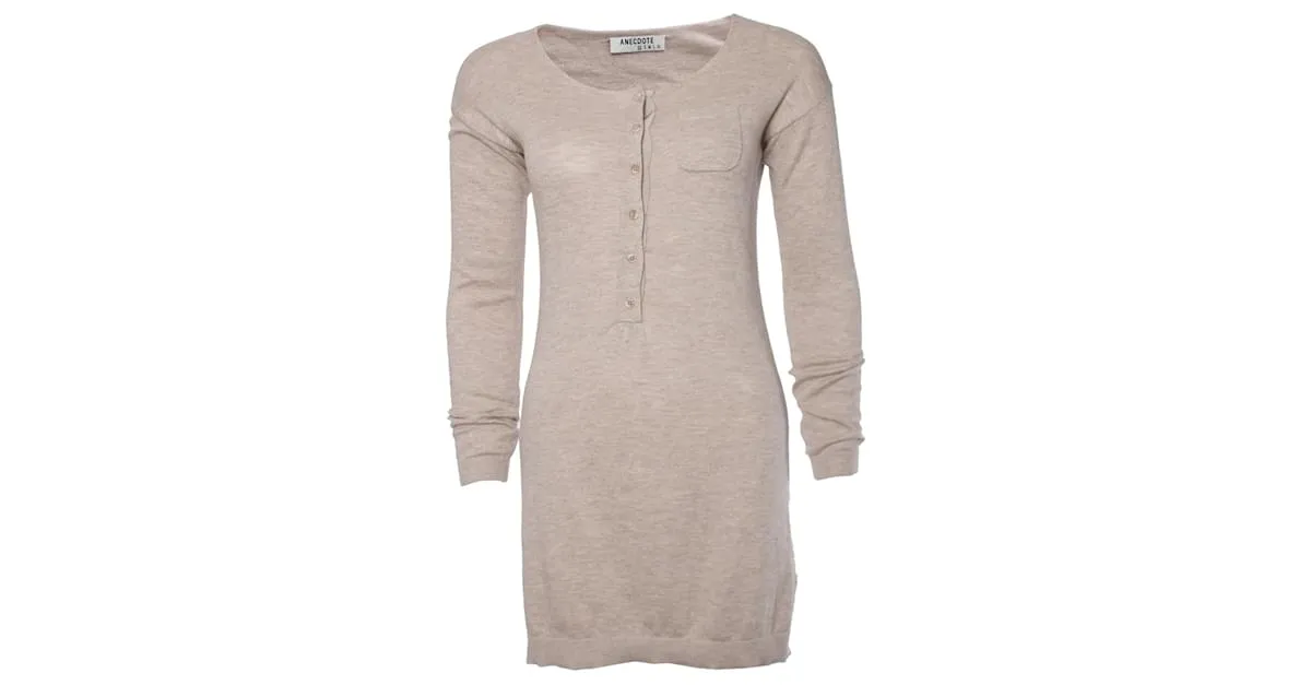 Autre Marque Anécdota, beige/Vestido marrón en talla XS. Castaño 