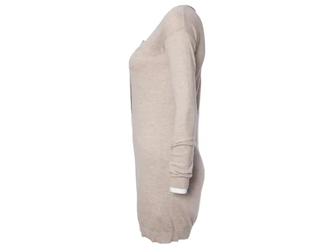 Autre Marque Anécdota, beige/Vestido marrón en talla XS. Castaño 