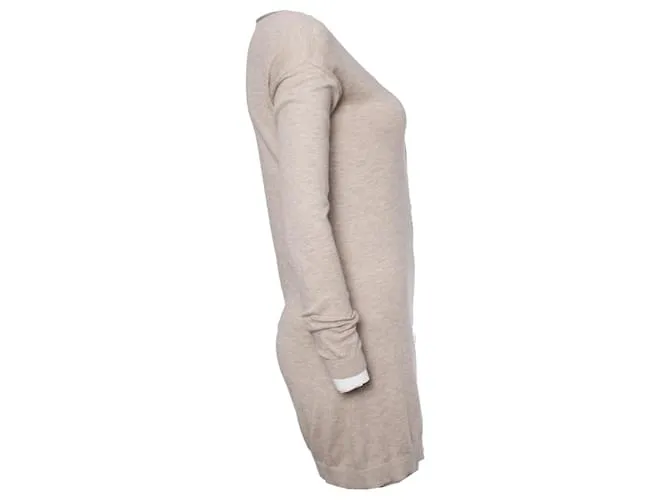 Autre Marque Anécdota, beige/Vestido marrón en talla XS. Castaño 