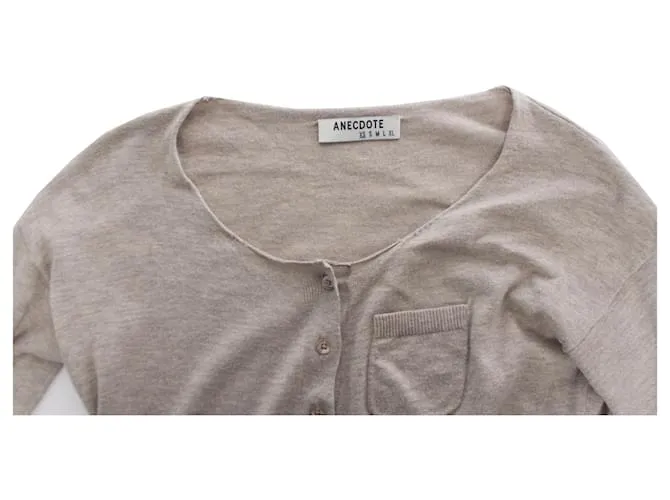 Autre Marque Anécdota, beige/Vestido marrón en talla XS. Castaño 