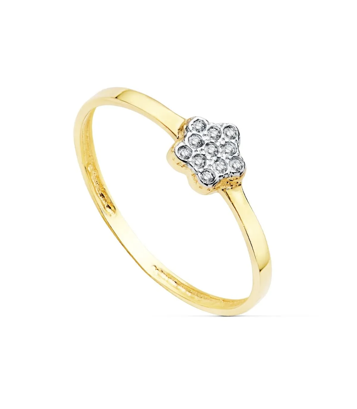 Bague Slim Femme 2 Ors 18K Fleur
