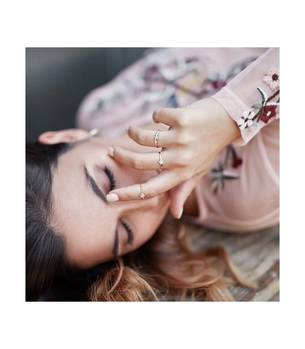 Bague Slim Femme 2 Ors 18K Fleur