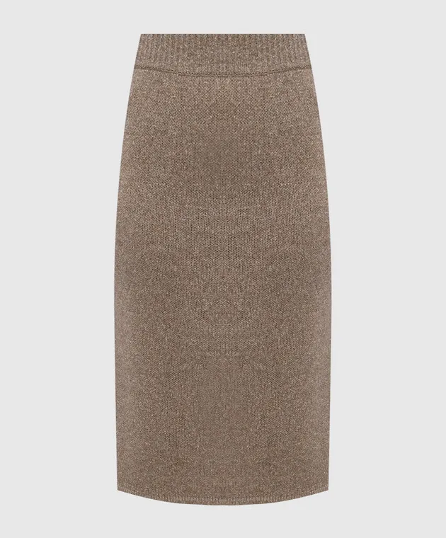Ballantyne Beige midi skirt made of seam and silk