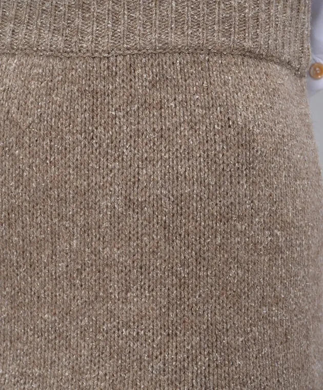 Ballantyne Beige midi skirt made of seam and silk