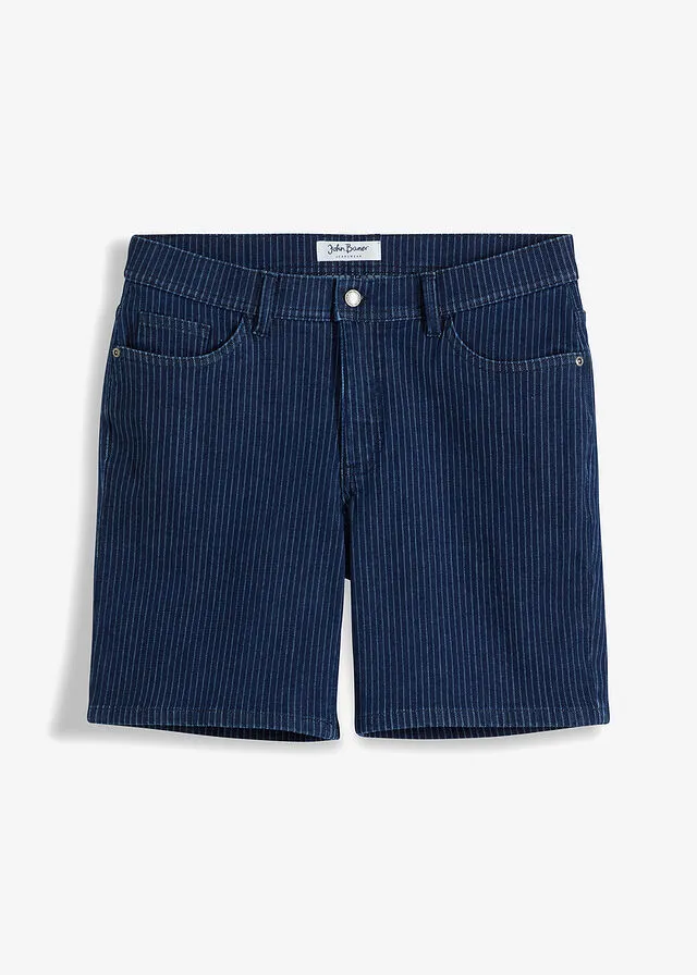 Bermuda vaquera azul oscuro denim con rayas