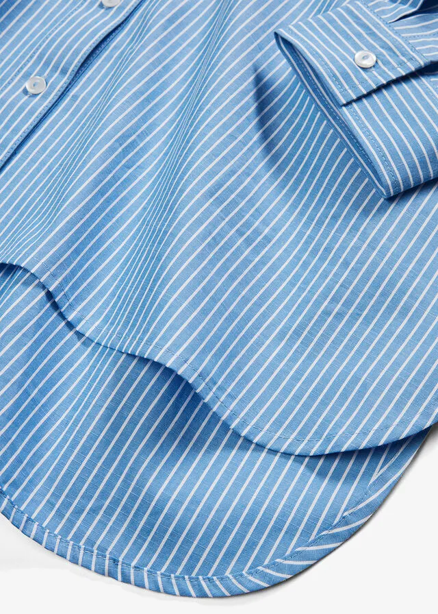 BLUSA LARGA AZUL PROVENZALBLANCO DE RAYAS