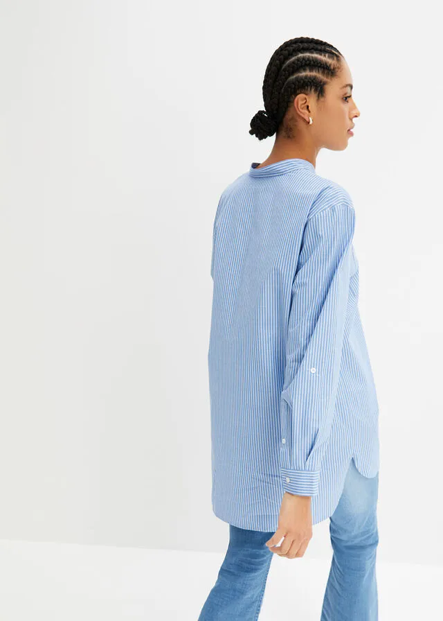 BLUSA LARGA AZUL PROVENZALBLANCO DE RAYAS