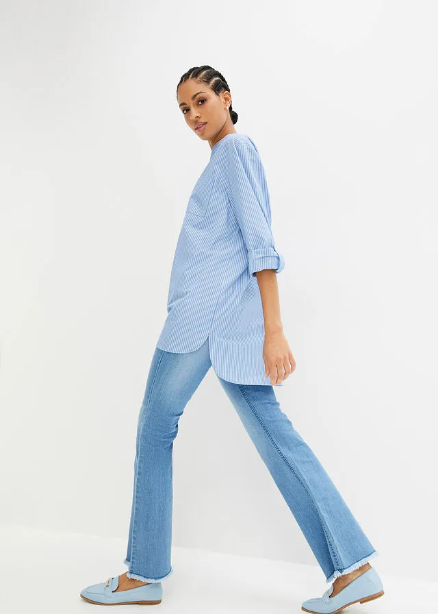 BLUSA LARGA AZUL PROVENZALBLANCO DE RAYAS