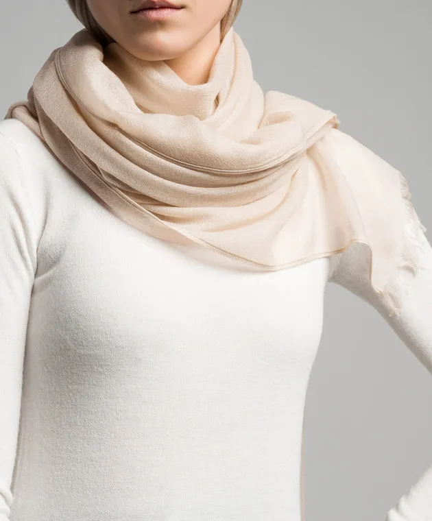 Brunello Cucinelli Beige stole made of cashmere and silk