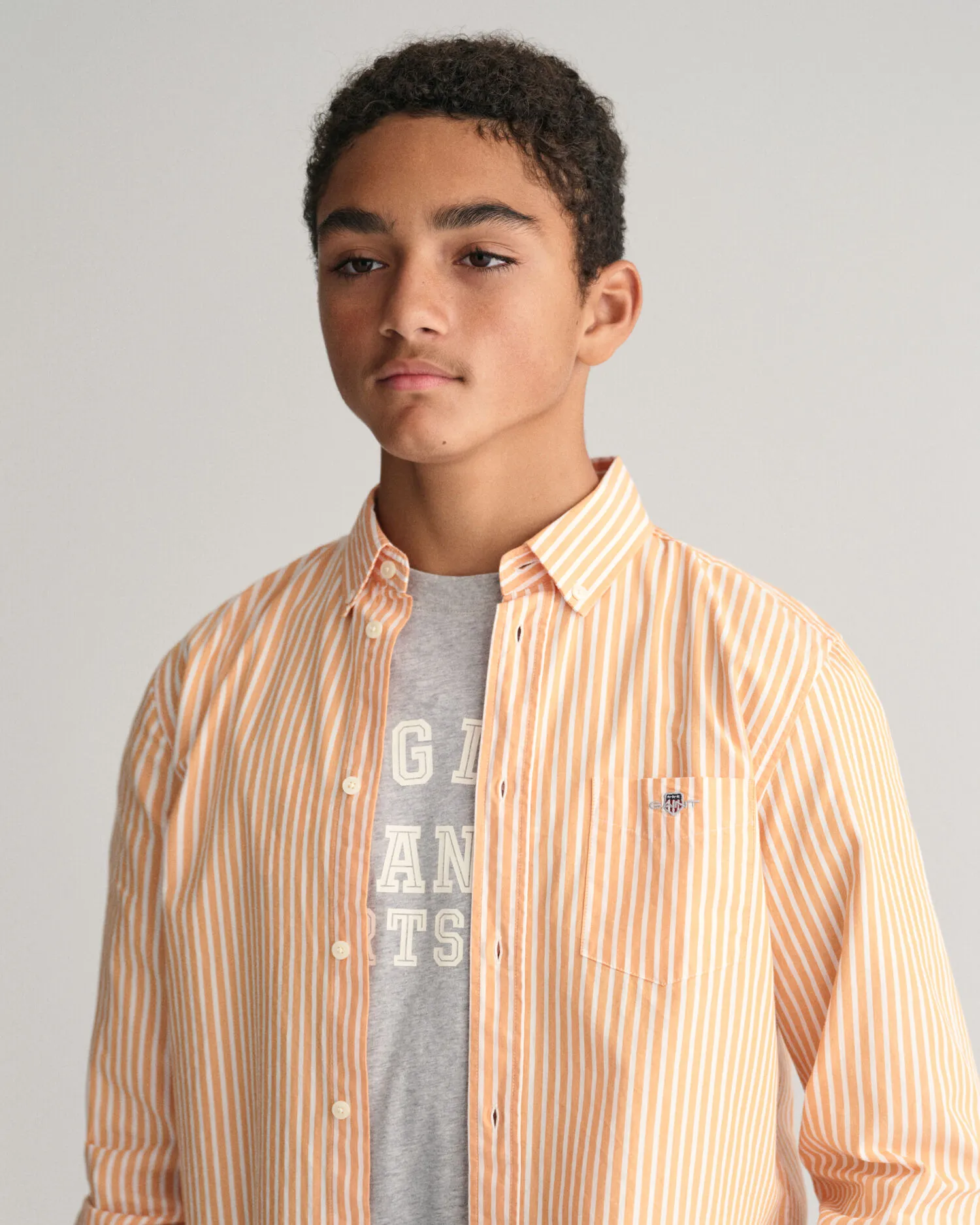 Camisa de popelina a rayas Shield Teens