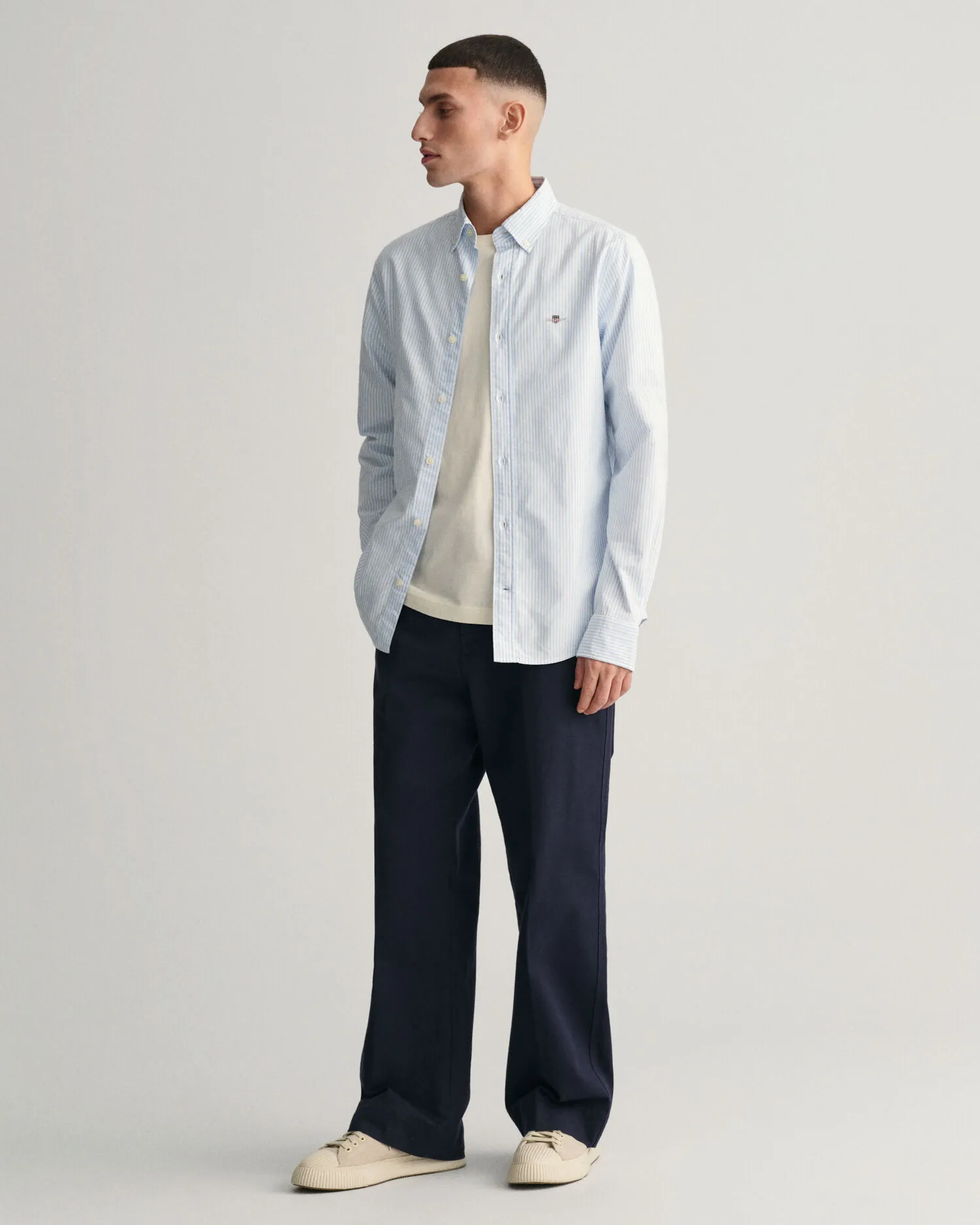 Camisa Oxford Slim Fit de rayas finas