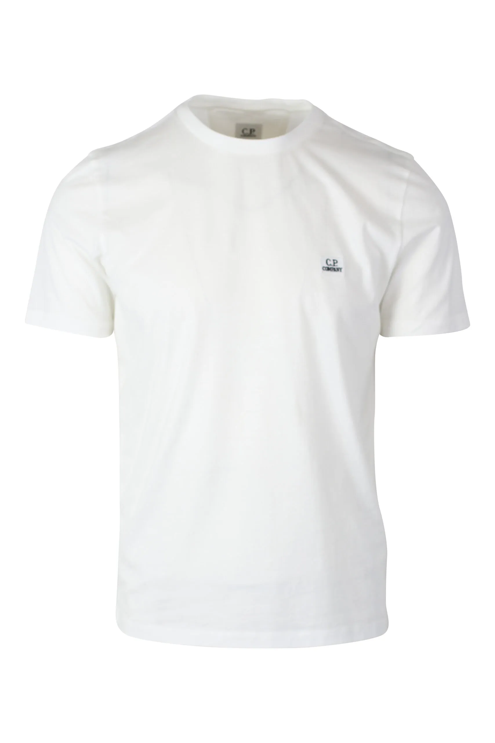 Camiseta blanca con minilogo parche
