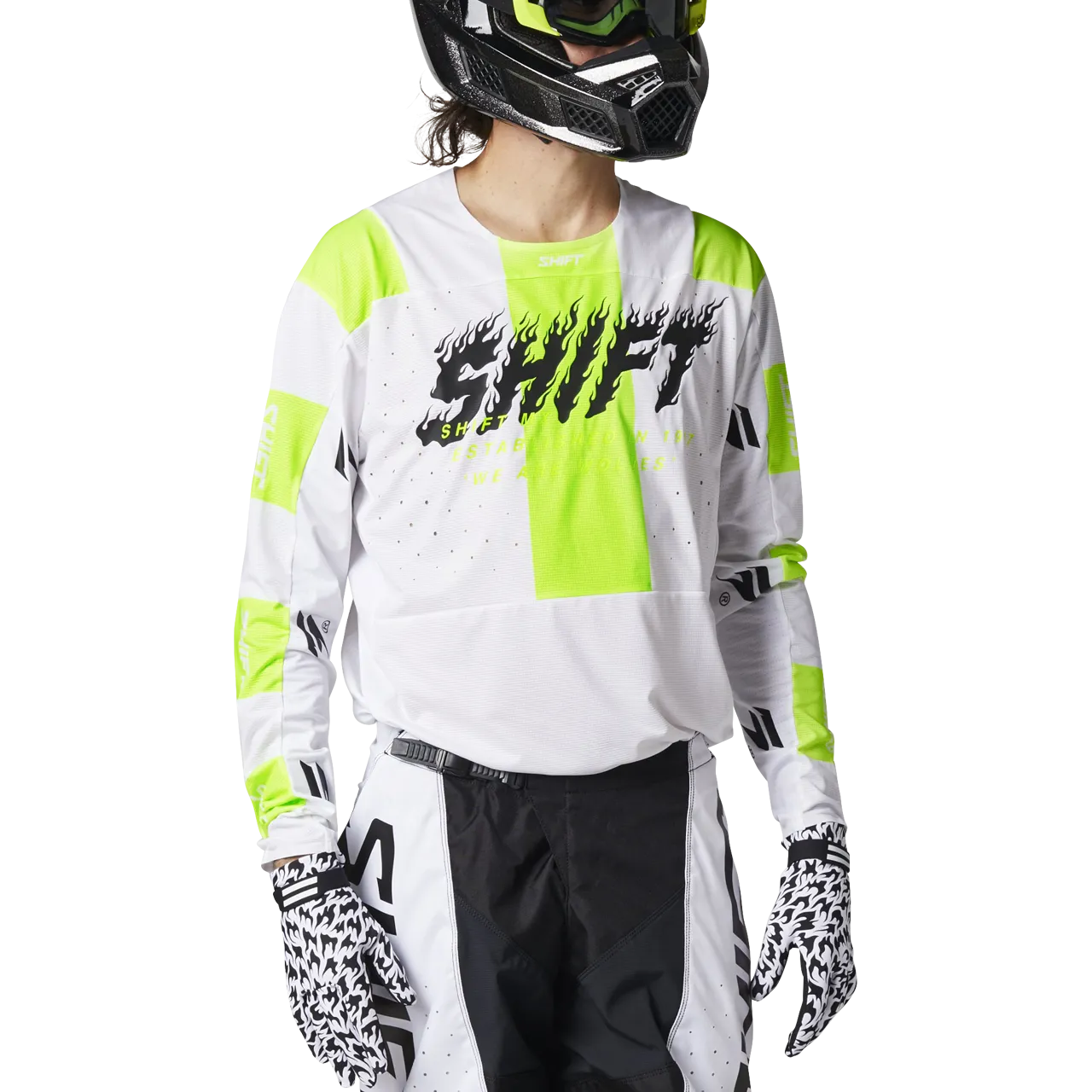 Camiseta de Cross Shift 3lack Label Flame Blanca