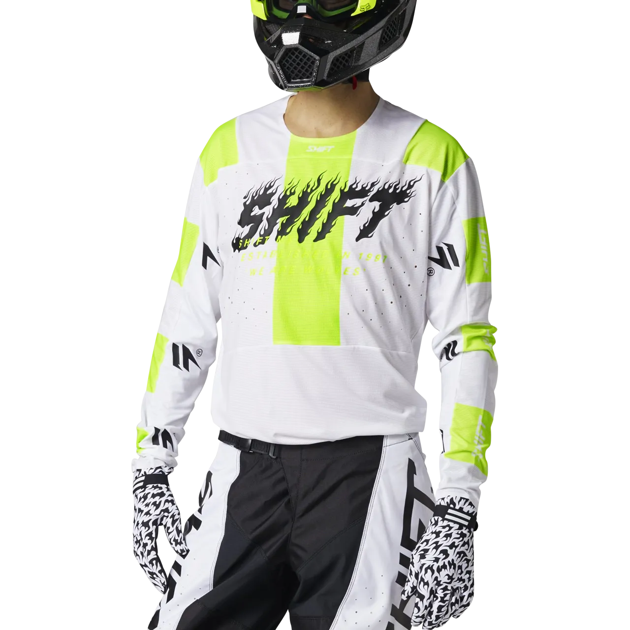 Camiseta de Cross Shift 3lack Label Flame Blanca