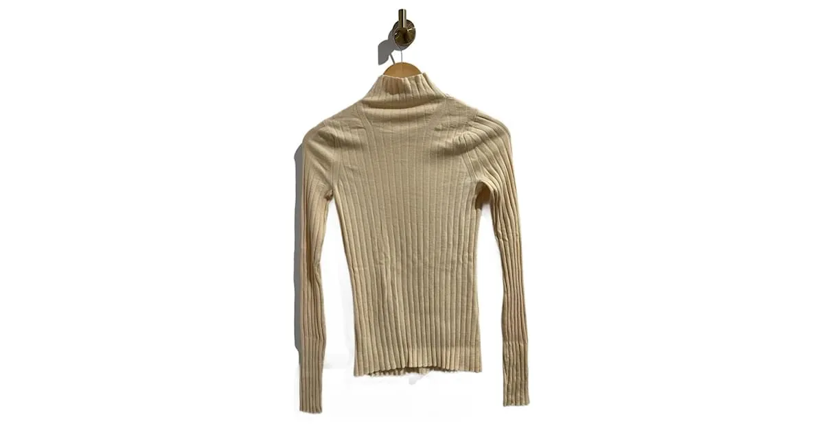Camiseta de punto THE ROW.Seda S Internacional Beige 