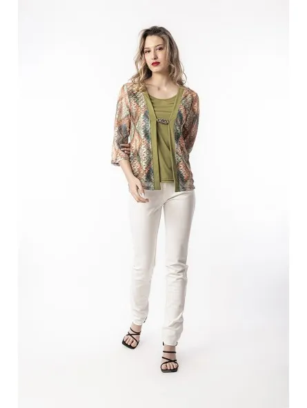 Camiseta falso conjunto manga  3/4