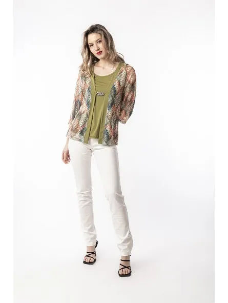 Camiseta falso conjunto manga  3/4
