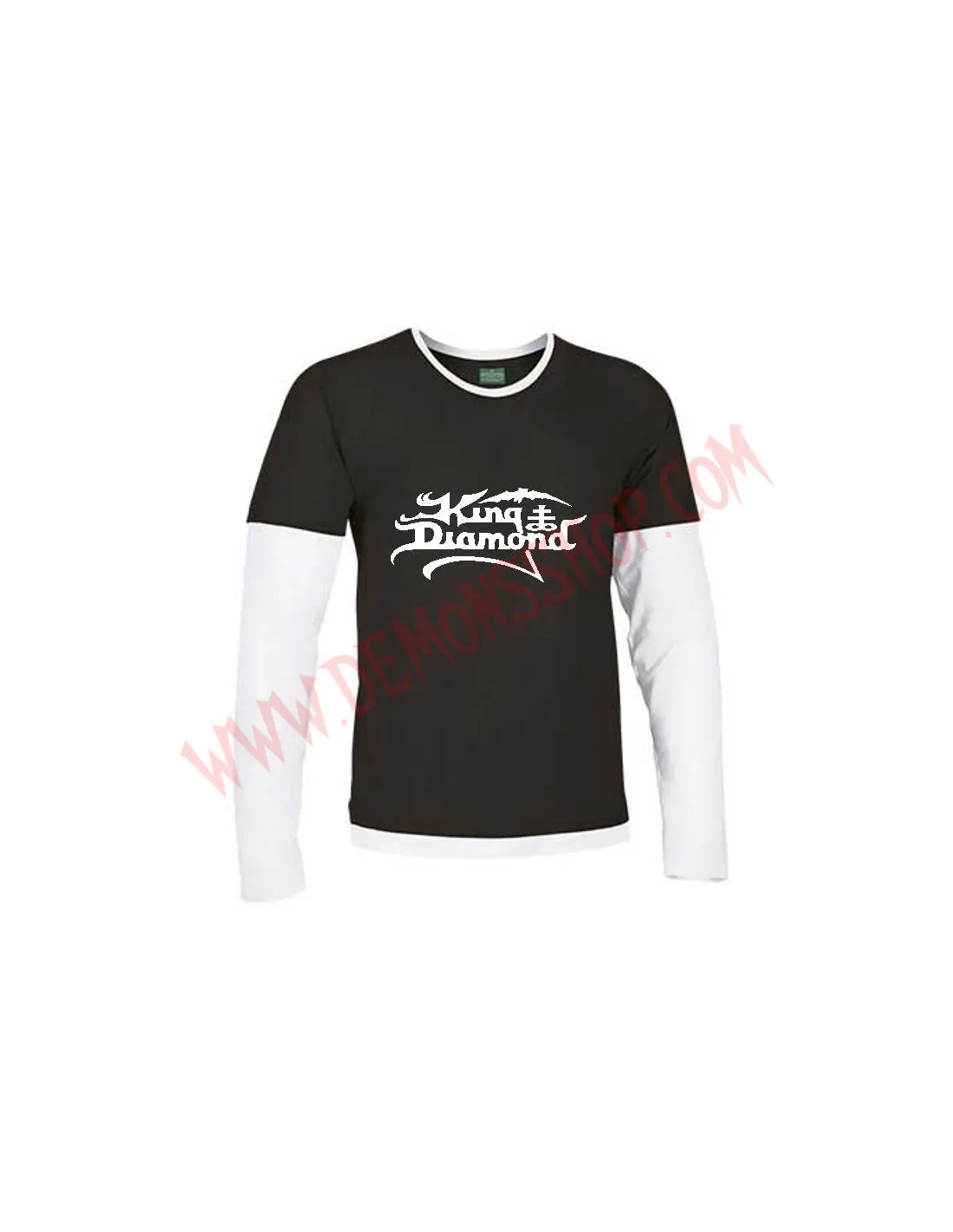 Camiseta ML King Diamond (Negra Manga Blanca)