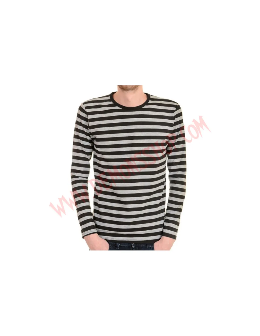 Camiseta ML Rayas Negras y Gris
