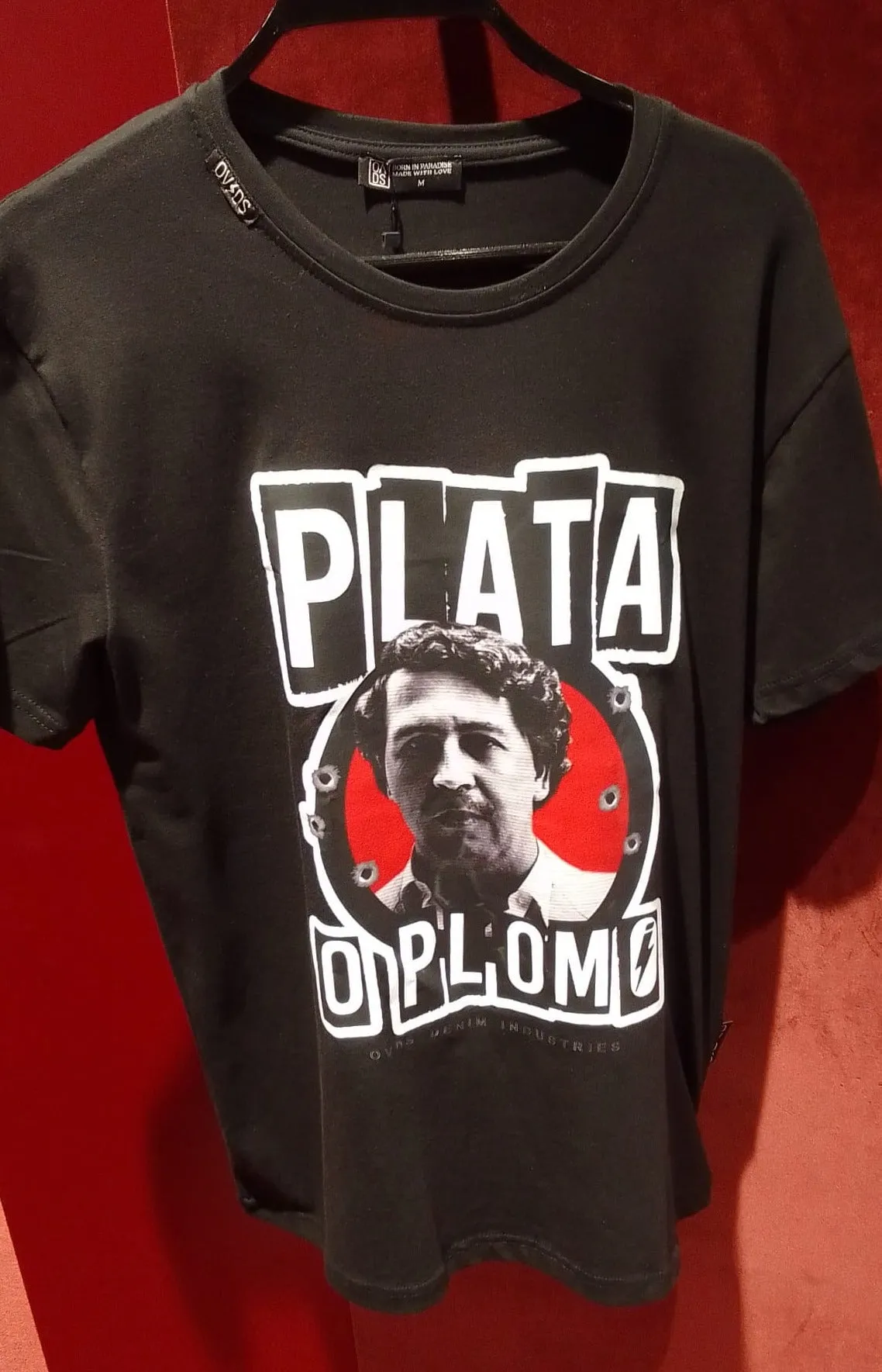 CAMISETA OVDS  21086PLATA NEGRO