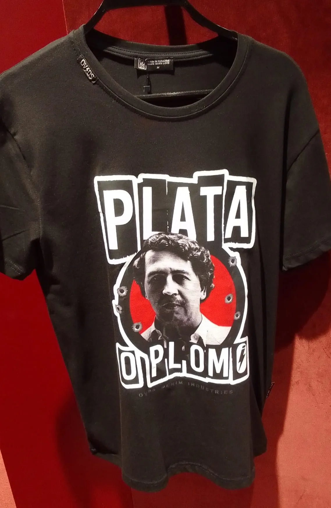 CAMISETA OVDS  21086PLATA NEGRO