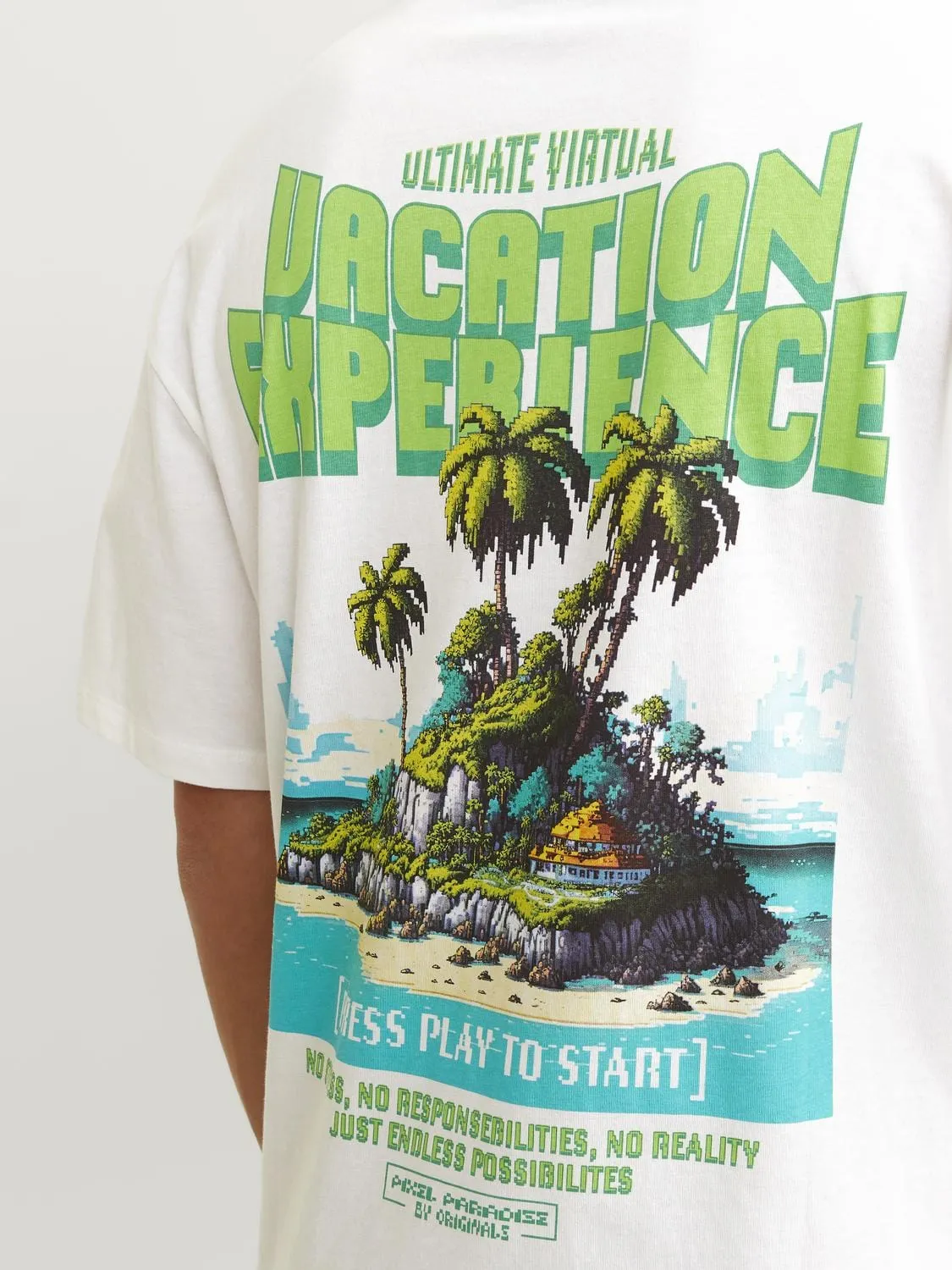 CAMISETA OVERSIZE ESTAMPADA BLANCA  JORPIXEL