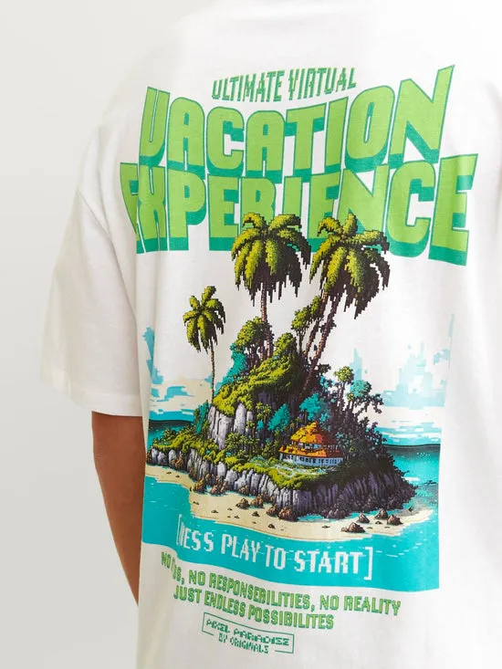 CAMISETA OVERSIZE ESTAMPADA BLANCA  JORPIXEL