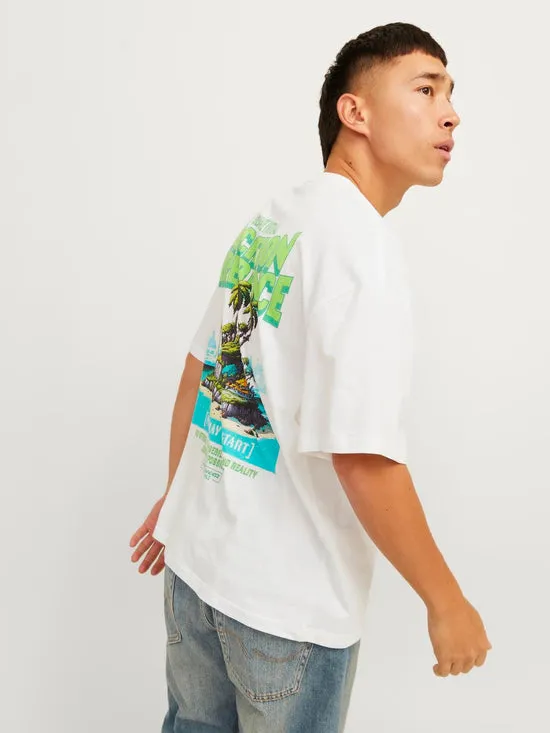 CAMISETA OVERSIZE ESTAMPADA BLANCA  JORPIXEL