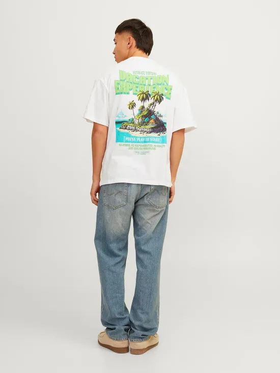 CAMISETA OVERSIZE ESTAMPADA BLANCA  JORPIXEL