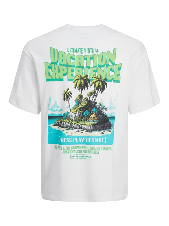 CAMISETA OVERSIZE ESTAMPADA BLANCA  JORPIXEL