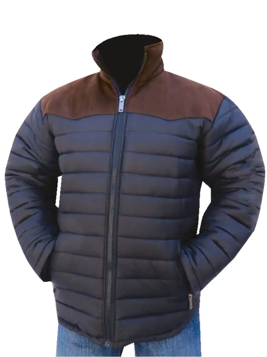 CHAMARRA ACOLCHADA ULTRALIGERA CALIDAD SUPREMA AAA NEGRO/CAFE PARA HOMBRE 'EL GENERAL' *BLACK/BROWN43327*