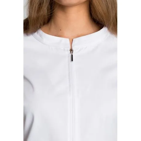 Chaqueta blanca con cuello de barco