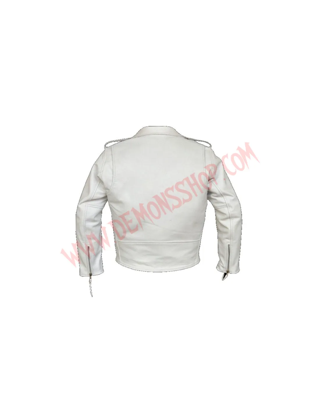 Chaqueta Mujer Clasica de Cuero Blanca