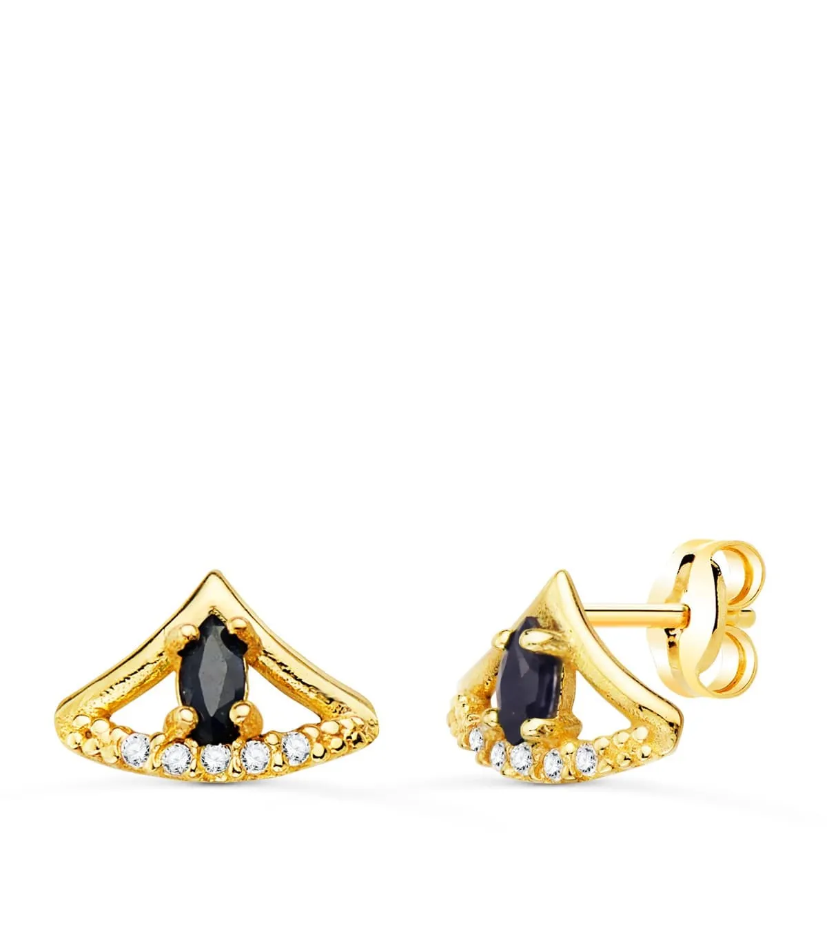 Clous d'oreilles Picco Or Jaune 18K Saphir
