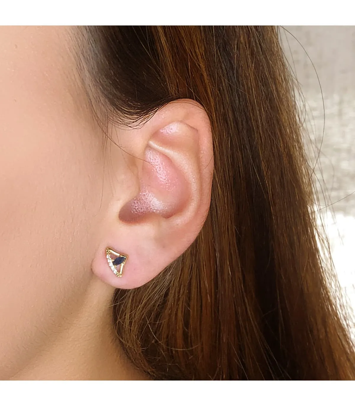 Clous d'oreilles Picco Or Jaune 18K Saphir