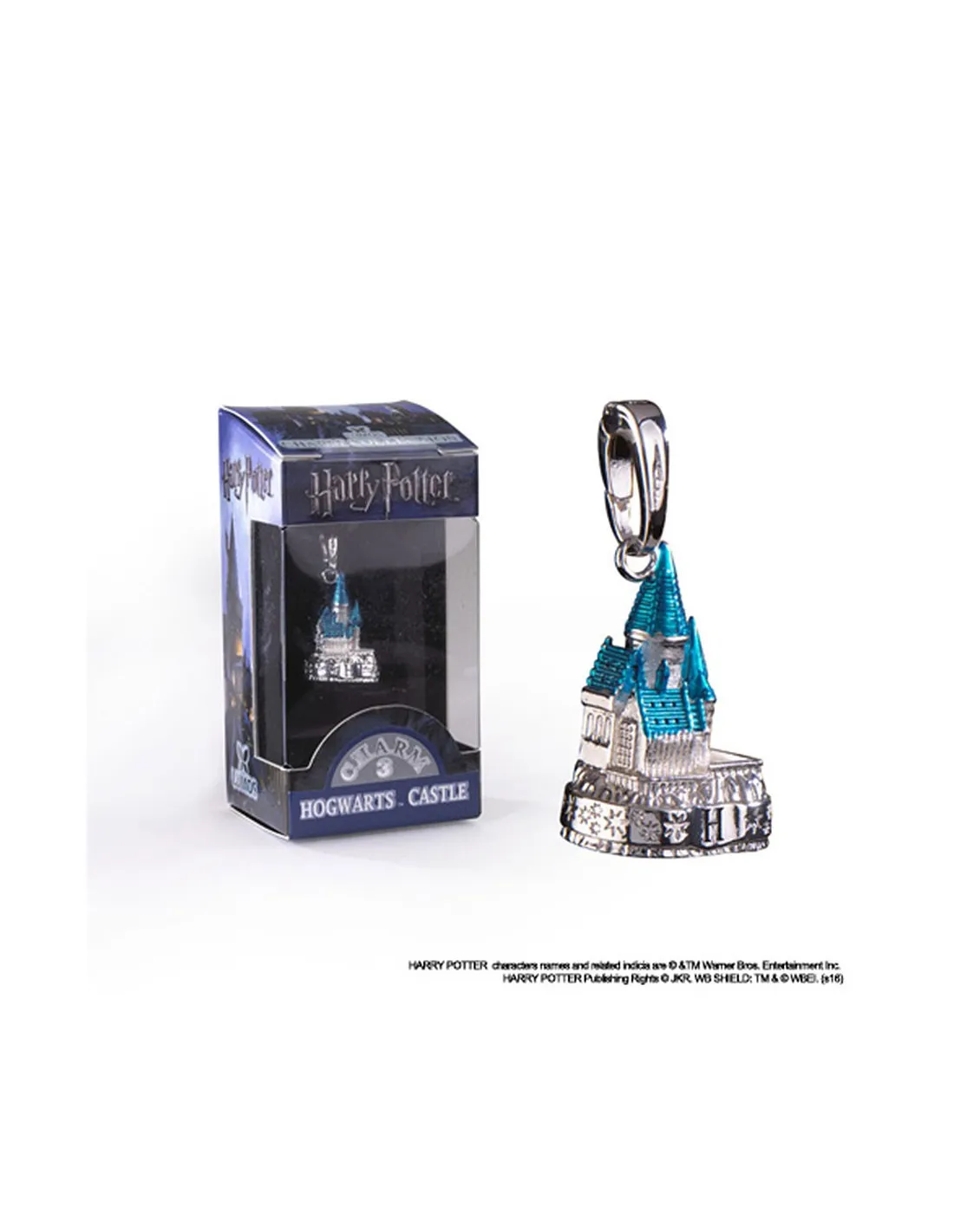 Colgante Hogwarts plateado, Lumos, Harry Potter