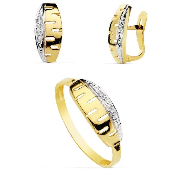 Conjunto oro comunión bicolor