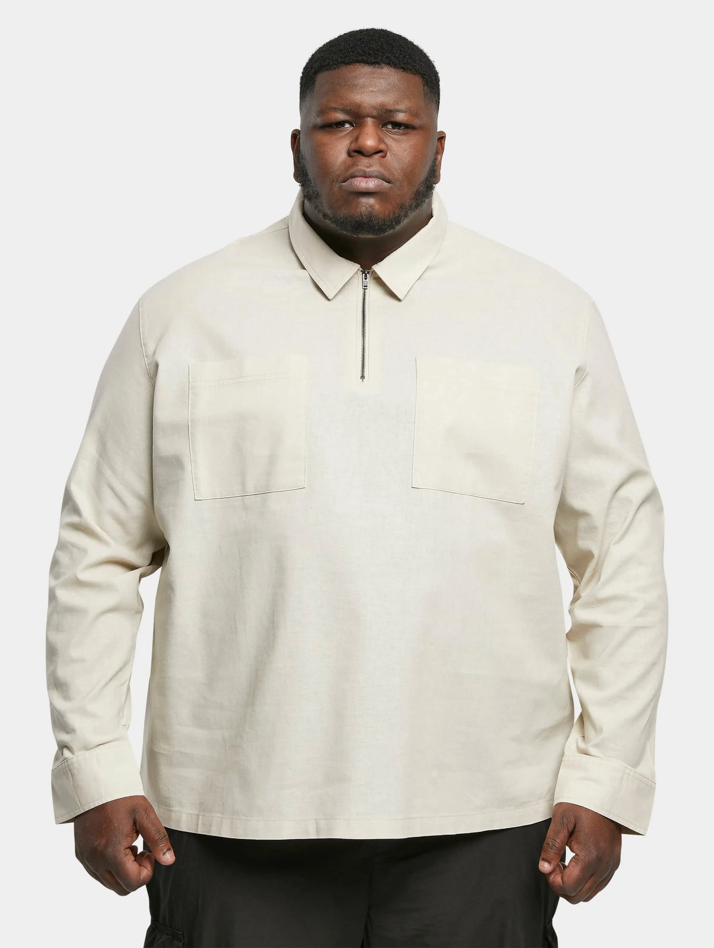Cotton Linen Half Zip