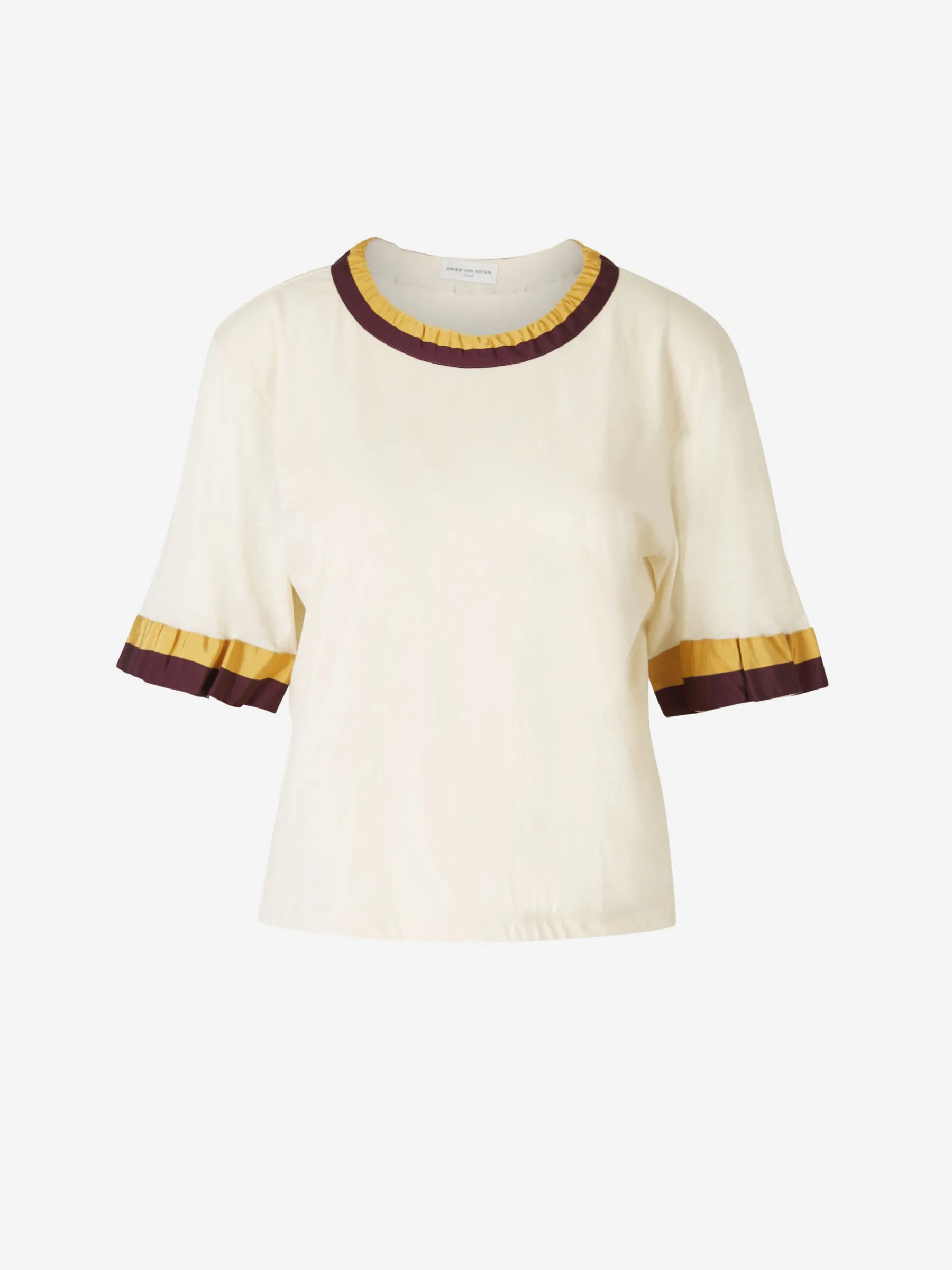 Dries Van Noten Camiseta Ribetes Contraste