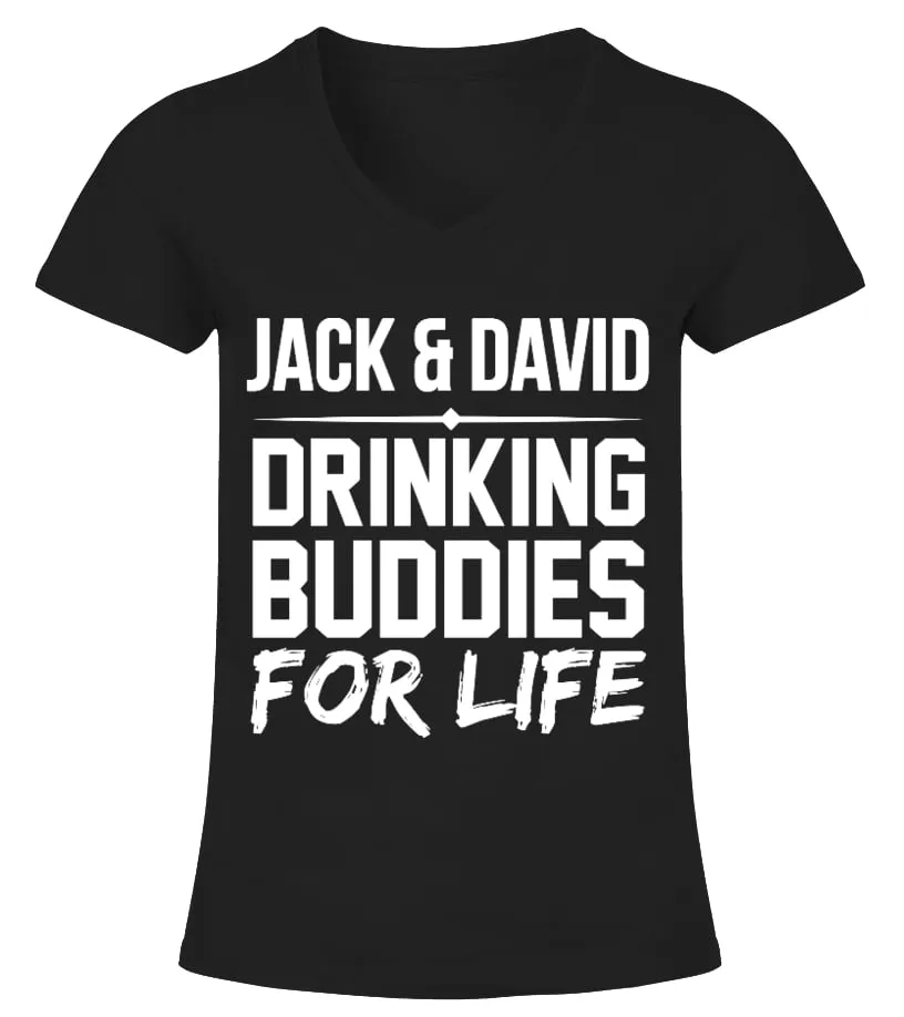 DRINKING BUDDIES FOR LIFE  CUSTOM CAMISETA CUELLO PICO MUJER