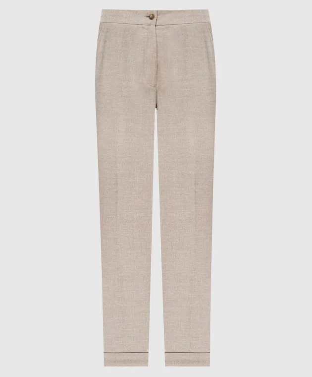Enrico Mandelli Beige pants made of wool and cashmere