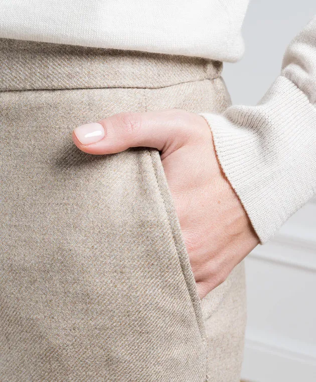 Enrico Mandelli Beige pants made of wool and cashmere