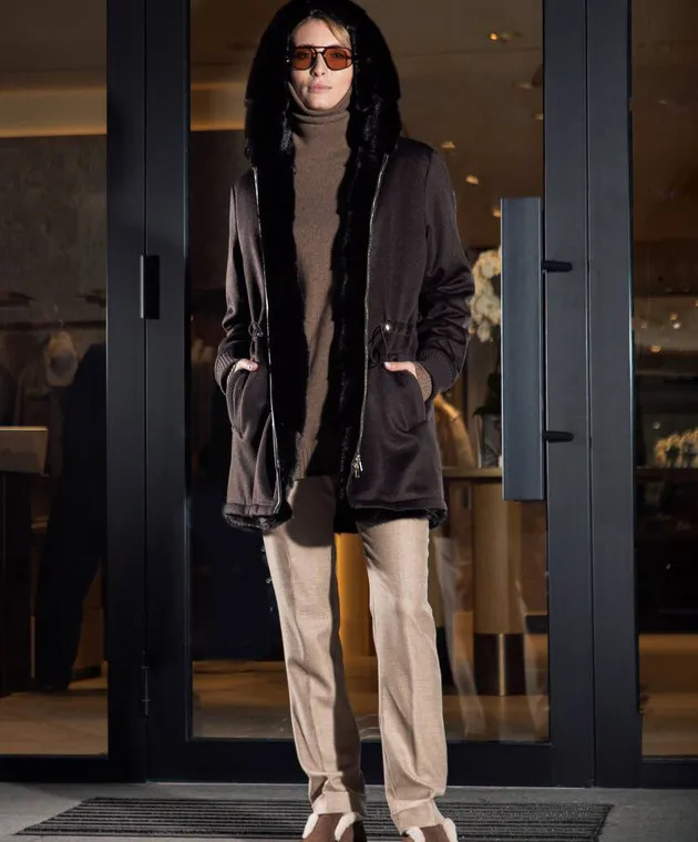Enrico Mandelli Beige pants made of wool and cashmere